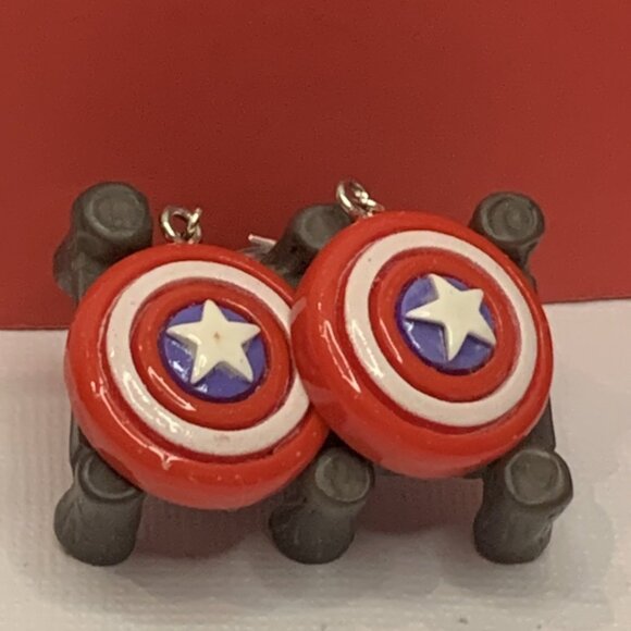 Captain America Shield, Captain America Earring, Hero Earring, Superhero Earring - Picture 3 of 6